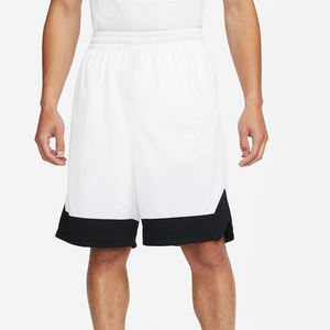 <b>Mens</b> <b>White</b> Sports <b>Shorts</b> with Black Contrast Hem Custom Logo Athletic Training Quick Dry Gymwear <b>Shorts</b> - Product Image 1