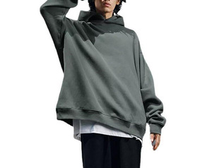 Pull-over de sport épais en coton éponge français surdimensionné sweats à capuche 400Gsm lourds en coton coréen de haute qualité avec logo personnalisé - Product Image 1