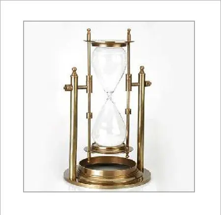 Старинная настольная посуда для измерения времени, латунный песочный таймер, 10-минутные песочные часы, часы с сверкающими часами, оптовая продажа