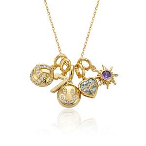 Jeulia Plaqué Or 18K pour Breloque Smiley - Bijou Zircon Mignon Cadeau - Product Image 2
