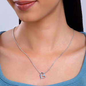 <b>Silver</b> Dewy Heart <b>Necklace</b> Zircon Diamond <b>Pearl</b> Gold Rose Gold Rhodium Plated Trendy Cute Style for Engagement Platinum Rope - Product Image 4