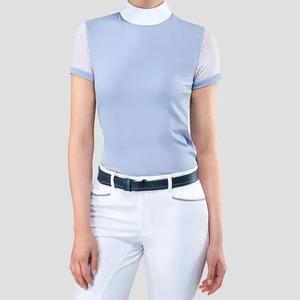 Camisa de demostración de capa base para montar a caballo para mujer, Jersey elástico con logotipo personalizado, camisa ecuestre de alta calidad - Product Image 1