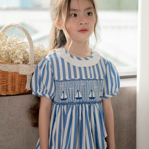 ชุดเดรสผ้าลินินเนื้อนุ่มทำด้วยมือสำหรับเด็กผู้หญิงสไตล์ลำลองสำหรับวันเกิดครั้งแรกของเด็กวัยหัดเดินผลิตในเวียดนาม - Product Image 1