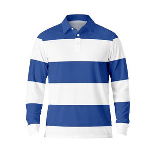 Polo de Punto a Rayas de Excelente Calidad para Hombre, Corte Entallado, Manga Larga, Estilo Moderno para Conjuntos Casuales Elegantes - Product Image 2