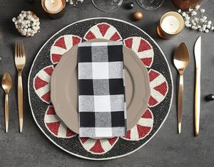 Handcrafted <b>Round</b> Beaded <b>Placemats</b> for Dining Table Wedding Christmas Decoration Family Gathering Parties - Product Image 5