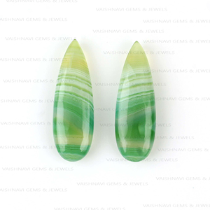 ลูกปัด briolette ทรงลูกแพร์ขนาด10X30มม. สีเขียวธรรมชาติประดับหินโมราควอตซ์ปรับเทียบได้แบบเรียบสำหรับทำเครื่องประดับ - Product Image 1