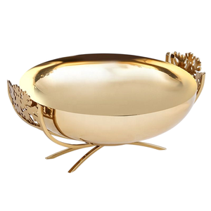 Plat de service ovale en laiton doré populaire pour la maison, les mariages, les hôtels, la vaisselle de table, les fruits, les noix, les collations - Product Image 5