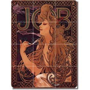โปสเตอร์ภาพจิตรกรรมฝาผนังศิลปะ Alphonse Mucha 24x32 (12) 8x8 PT06584กระเบื้อง - Product Image 1