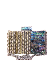 Pochette MOP en laiton fait à la main sac de soirée en daim de qualité supérieure avec incrustation de nacre pour les occasions de mariage à la mode pour dames - Product Image 3