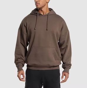 Sweat à capuche pour homme, 100% coton épais, hiver, personnalisable, avec surpiqûres contrastées, en tissu éponge, effet vieilli et délavé à l'acide - Product Image 4