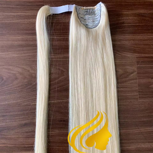 2024 produit chaud haute qualité vierge Remy Extensions de cheveux 8-32 pouces coloré queue de cheval vague Style bande prix de gros Vietnam - Product Image 1