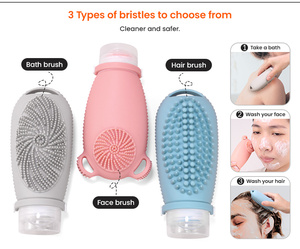 Tragbare 3-in-1-Reisespender flasche aus weichem Silikon Nachfüllbare, auslaufs ichere Easy Squeeze Silicon-Flaschenset-Set in Reise größe - Product Image 6