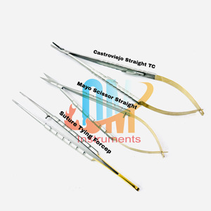 Juego de 3 Instrumentos de Microcirugía Dental TC de Acero Inoxidable, Portaagujas Castroviejo, Tijeras, Pinzas, Manual, Aprobado por CE, OMI - Product Image 6