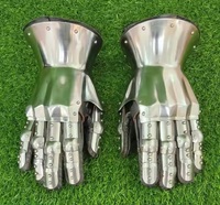 Gants de guerrier médiévaux en acier argenté poli, personnalisables, fonctionnels, pour collection d'art et reconstitution historique