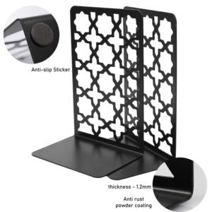 Black Star Pattern Metal Bookend Decorative <b>Desk</b> Book Holder Tabletop Organizer For Home Office <b>Study</b> Shelf Display - Product Image 5