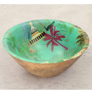 High Quality Custom Modern Design Handmade Enamel Dinnerware Pattern Mango Wood <b>Salad</b> <b>Server</b> Wedding Stocked Food Bowl Metal - Product Image 2