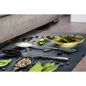 Tapis aux herbes et aux épices, tapis imprimé pour décoration moderne, tapis fin non tissé - Product Image 5