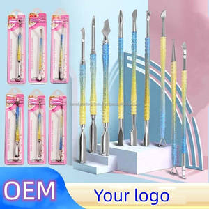 Empujador de Cutículas de Acero Inoxidable Reutilizable de Doble Color con Logotipo Personalizado, Removedor de Piel Muerta, Esmalte de Uñas en Gel, Manicura y Pedicura - Product Image 3