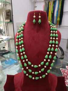 Nouveaux bijoux indiens perles longue pierre de verre goutte Mala haute qualité verre multicolore perles à la main produit en vrac collier - Product Image 3