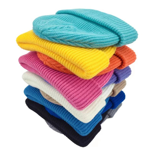 100% Acrylic Computer Knitted Teal Knit Beanie Hat Unisex Adult Casual <b>Winter</b> <b>Cap</b> Solid Color Cuffed Design Beanies Hat - Product Image 2