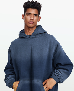 High Quality Custom Heavy 400G Washed Gradient Hoodie Men's Fall and Winter <b>Hoodies</b> Fashion <b>Couple</b> Loose Coat - Product Image 1