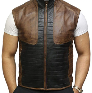 Gilet de moto en cuir professionnel fait à la main Faites votre propre nouveau gilet en cuir respirant élégant pour les hommes - Product Image 2