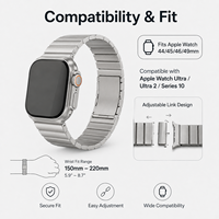 Bracelet de montre en titane avec revêtement DLC, résistant à l'usure, bracelet de montre connectée, finition de surface personnalisée, fabrication OEM sous marque privée
