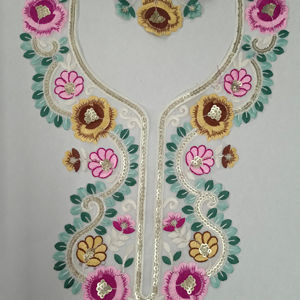 Cuello de red de moda con Bordado de hilo y acentos de lentejuelas brillantes para Kurtis saris blusas vestidos Uso de sastrería - Product Image 1