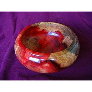 Cuenco para servir decorativo con patrón de madera natural y resina ecológica de Ángel hecho a mano - Product Image 4