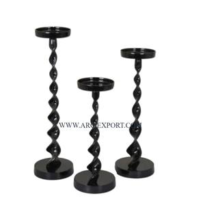 ชุดเชิงเทียน3ชิ้นทำจากวัสดุโลหะหินอ่อนแข็งมีขนาดแตกต่างกันเชิงเทียนทรงกลมเชิงเทียนตกแต่งโต๊ะงานแต่งงาน - Product Image 3