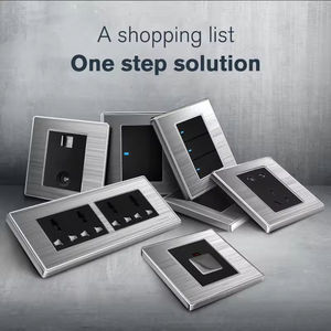 Interrupteur mural rétro en acier inoxydable brossé TEP série A9, 2 gangs, 16A, avec panneau tactile, fonction double interrupteur - Product Image 2