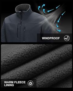 Veste softshell pour homme, élégante, légère, imperméable, coupe-vent, respirante, chaude et flexible, idéale pour la randonnée et le camping - Product Image 6