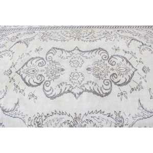 Grand tapis vintage 5,3x8,6 pi (161x263 cm), tapis turc à bordure blanche - Product Image 5