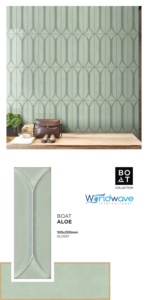 Tuiles de métro en céramique émaillée taille 100x300mm tendance mur design intérieur couleur bleu marine finition brillante dernière collection - Product Image 5