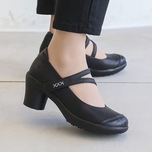 [JSHOE] fait à la main en peau de mouton véritable après crochet et boucle sangle confort pompes 7cm talon femmes chaussures semelle souple Style coréen - Product Image 1