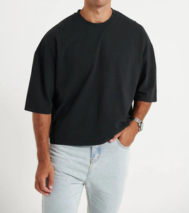 Nouveau style 2025 – T-shirt ample à épaules tombantes 100 % coton, coupe régulière, tricoté, respirant, écologique pour homme - Product Image 4