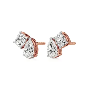 Boucles d'oreilles à clous en diamant Double Delight Toi Et Moi - Product Image 2