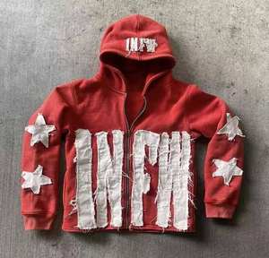 Sudadera con Capucha Extra Grande Personalizada para Hombre, 100% Algodón, Gruesa para Invierno, Lavado Ácido, con Cierre y Bordado de Parches - Product Image 4