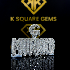 Our 925 Sterling Silver Custom <b>Letter</b> Pendant in Labgrown Diamonds with Enhanced Vvs Clarity Fashionable Jewelry Collection - Product Image 3