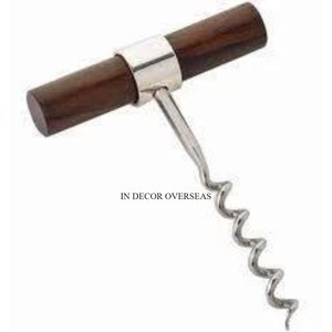 Venta caliente plata brillante pulido primera calidad Metal y madera hecho Cockscrew y abrebotellas 2 en 1 Barware suministros de uso - Product Image 5