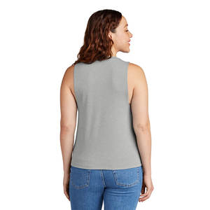 Camisetas sin mangas de poliéster 100% para mujer de alta calidad, pedidos personalizados de tela de punto compatibles con ropa de entrenamiento para Yoga, diseño liso - Product Image 5