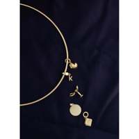Collier unisexe tendance en alliage de zinc plaqué or massif 14 carats, épaisseur 2,5 mm, longueur 16,18 cm, poids 17,4 g, maillons courbés en forme de cœur