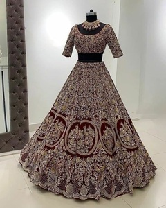 ชุดเดรส Koti lehenga สำหรับงานแต่งงานเดรส Koti lehenga ของอินเดีย/ปากีสถานที่2022ทันสมัยประดับด้วยลูกปัดแก้วหินของ Dabka - Product Image 1