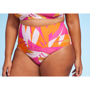 Conjunto de Bikini de Dos Piezas Kona Sol para Mujer, Talla 1X, Multicolor, Abstracto, Cintura Alta, Estilo Bandeau - Product Image 5
