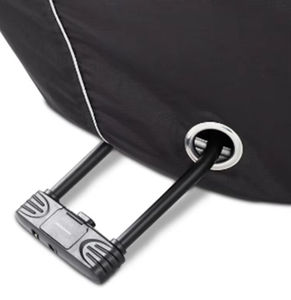 Housse de casque de vélo universelle personnalisée avec logo, pliable, légère, en polyester Oxford, imperméable, avec bandes réfléchissantes - Product Image 3