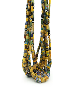 Mélange de perles vénitiennes antiques-jaune moutarde noir bleu 4mm 8mm 10mm perles de verre fabrication de bijoux vieux roi tribal perles vénitiennes - Product Image 4