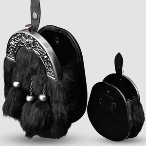 Professionnel 100% lapin fourrure Sporran tout-couleur écossais Kilt sac dernier Style décontracté glands cuir matériel-fabricant - Product Image 4