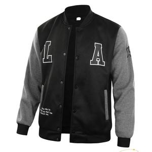 Chaqueta clásica universitaria con mangas de lana y cuero Bomber bordado Letterman Sporty Stand Collar Winter Size XS - Product Image 1