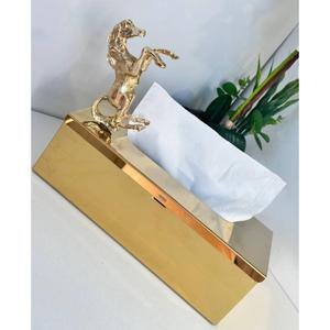 High Quality Black Gold Finished With Vintage Aluminium Brass Fern Leaves Napkin Holder <b>Tissue</b> Storage <b>Box</b> for Hotel Supplies - Product Image 6