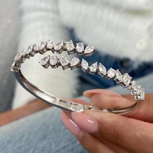 Mejor diseño IGI certificado VVS laboratorio cultivado diamante chapado en oro 925 pulsera de plata esterlina joyería fina de gama alta para su pareja - Product Image 4